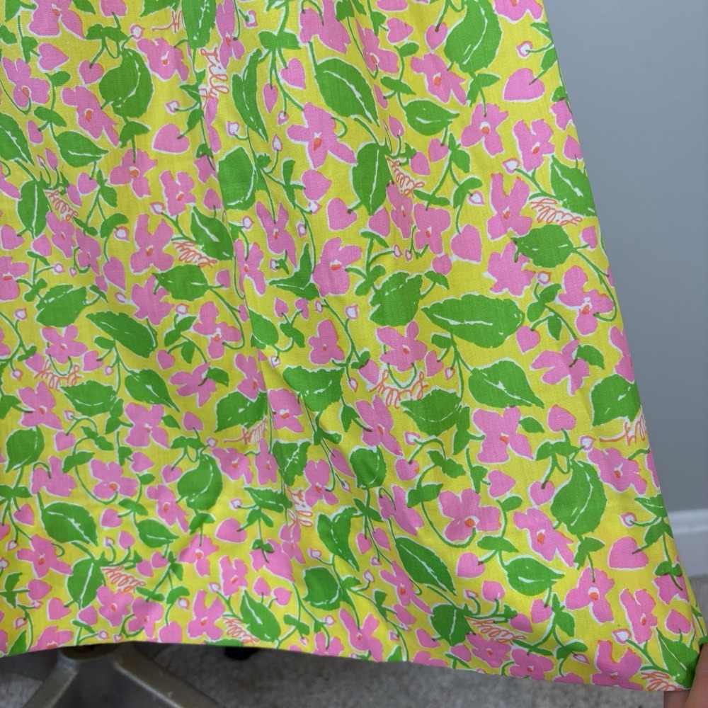 Vtg 70s Lilly Pulitzer The Lilly Floral Midi Dress Pink Sz 14 60s Cottagecore - Picture 7 of 12
